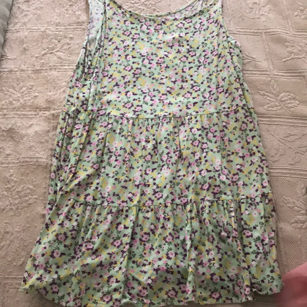 Green floral dress